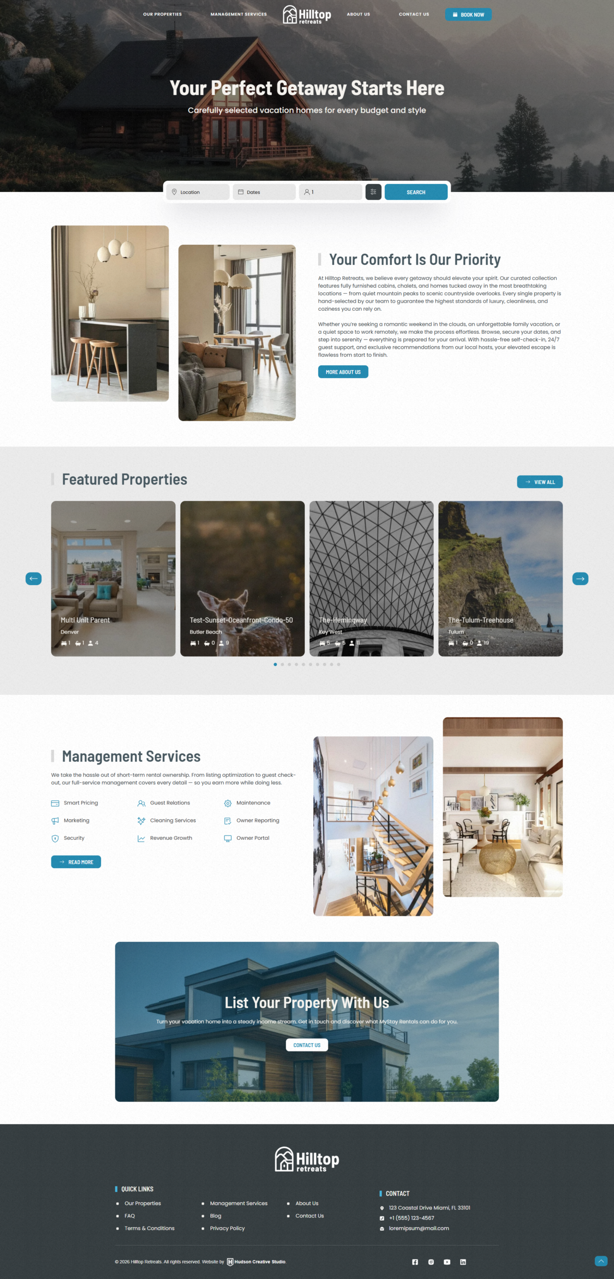 Hilltop Rentals template preview